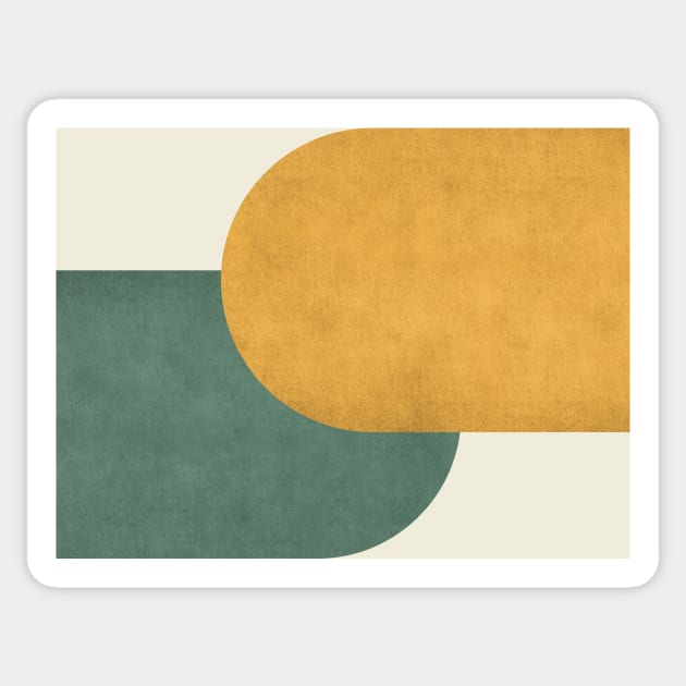 Half Circle Colorblock - Gold Green Sticker by moonlightprint